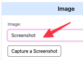 screenshot of the new "take a screenshot" button